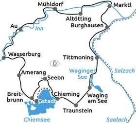 Radtour Chiemgau & Rupertiwinkel - Karte